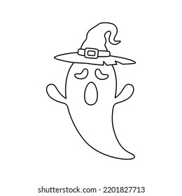 Coloring page with Halloween Ghost