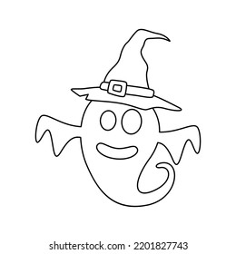 Coloring page with Halloween Ghost