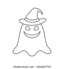 Coloring page with Halloween Ghost