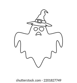 Coloring page with Halloween Ghost