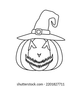 Coloring page with Halloween Pumpkin