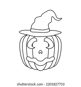 Coloring page with Halloween Pumpkin