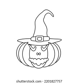 Coloring page with Halloween Pumpkin