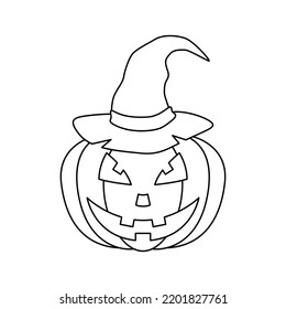 Coloring page with Halloween Pumpkin