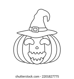 Coloring page with Halloween Pumpkin