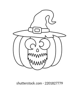 Coloring page with Halloween Pumpkin