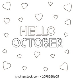 Coloring Page Hand Drawn Text Hello Stock Vector (Royalty Free ...