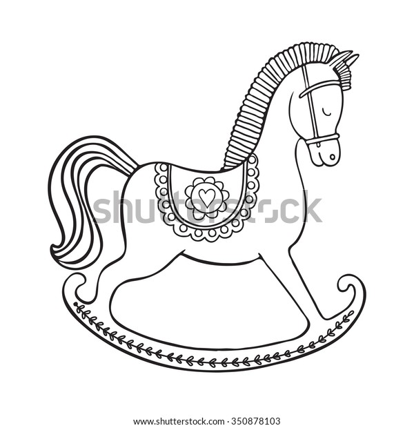 coloring page hand drawn vector rocking stock vector