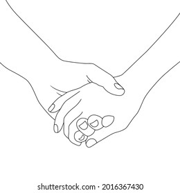 Coloring Page Hand Hand Pose Illustrated Stock Vector (Royalty Free ...