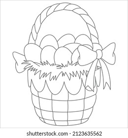 Coloring Page Happy Easter Black White Stock Vector (Royalty Free ...