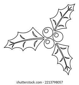Coloring page with Holly Berry for kids