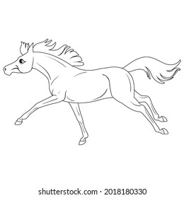 Coloring page with horse. Painting for children. Isolated vector illustration.