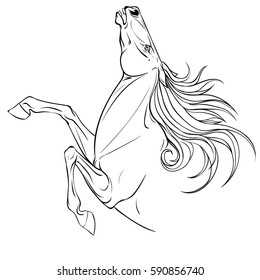 Coloring Page Horse Portrait Vector Illustration Stock Vector (Royalty ...