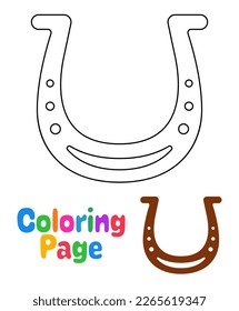 Coloring page with Horseshoe for kids