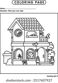 Coloring Page Housing plot 2