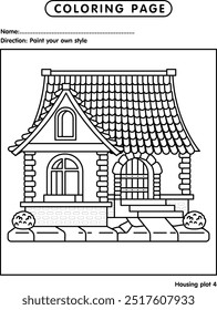 Coloring Page Housing plot 4