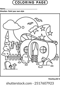 Coloring Page Housing plot 6