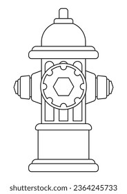 Coloring page of hydrant firefighter extinguish vector flat design isolated on white background