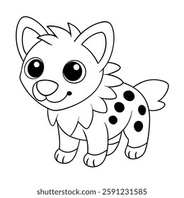 Coloring page Hyena vector illustration