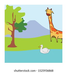 coloring page illustration of animals