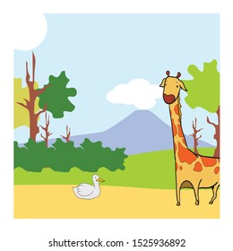 coloring page illustration of animals