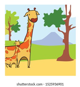 coloring page illustration of animals