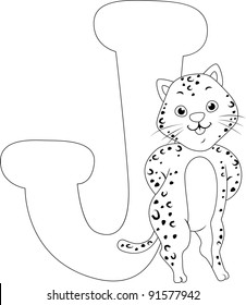 Coloring Page Illustration Featuring a Jaguar