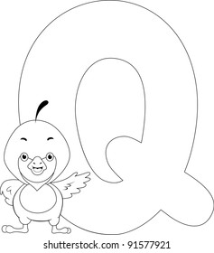 Coloring Page Illustration Featuring a Quill