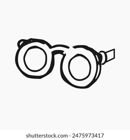 coloring page illustration of glasses isolated on white background