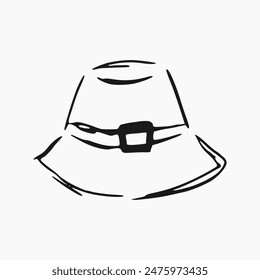 coloring page illustration of hat isolated on white background