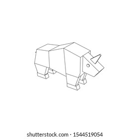 coloring page illustration of rhinoceros