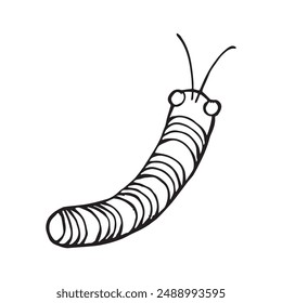 Coloring page insect Black Outline, freehand bug drawing, summer illustration, Beautiful coloring sketch