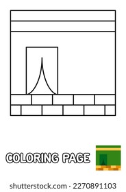 Coloring page with Kaaba for kids