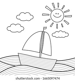 Yacht Coloring Page Images Stock Photos Vectors Shutterstock