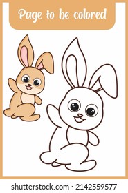 coloring page for kid . cute rabbit