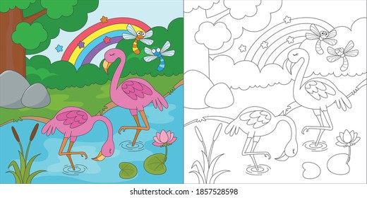 Download Coloring Page Flamingo High Res Stock Images Shutterstock