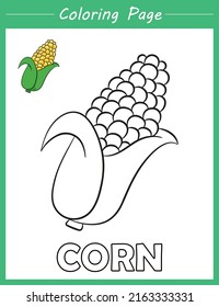 Coloring Page Kids Activity Corn Stock Vector (Royalty Free) 2163333331 ...