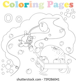 Coloring page for kids ,alphabet set,letter O