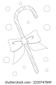 Coloring page for kids. Christmas lollipop. Christmas doodle set. Layout in A4 size.