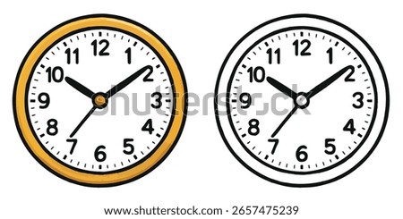 Coloring page for kids Clock. object illustration