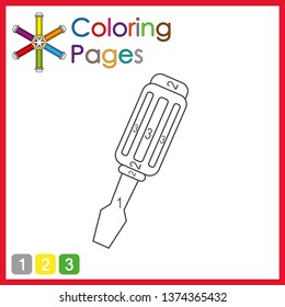 coloring page for kids, color the parts of the object according to numbers, color by numbers