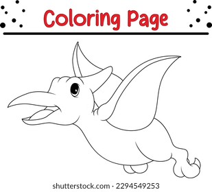 Coloring page for kids cute dragon vector on white background. dragon coloring book.