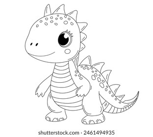 Coloring Page For Kids - Cute Dragon Coloring Book Is An Engaging Activity For Young Ones