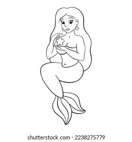 Coloring page for kids. Digital stamp. Cartoon style character. Vector illustration isolated on white background.
