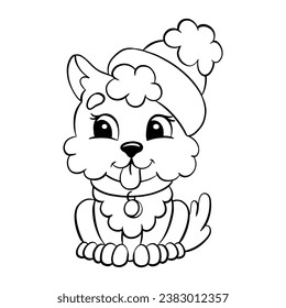 Coloring page for kids. Digital stamp. Cartoon style character. Isolated on white background. Vector illustration.