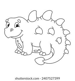 Coloring page for kids. Digital stamp. Cartoon style character. Isolated on white background. Vector illustration.