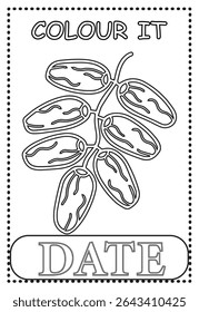 Dibujo para colorear para niños que aprenden Fecha