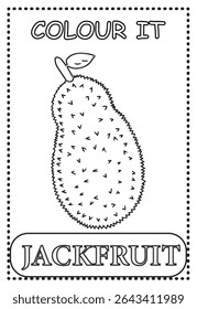 Coloring page for kids learning Jackfruit