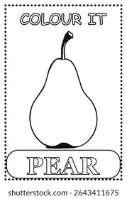 Coloring page for kids learning Pear