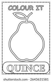 Colorir página para crianças aprendendo Quince